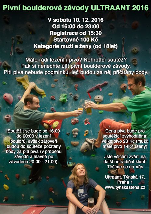 Pivn boulder zvody Ultra Ant Praha
