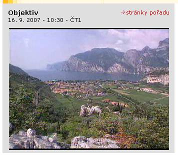 Lago di Garda, pohled kamerou ČT Lago di Garda, pohled kamerou ČT