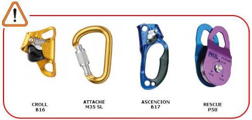 Croll B16, Attache M35 SL, Ascencion B17 a Rescue P50